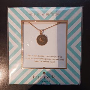 New Kate Spade one in a million "K" inital necklace